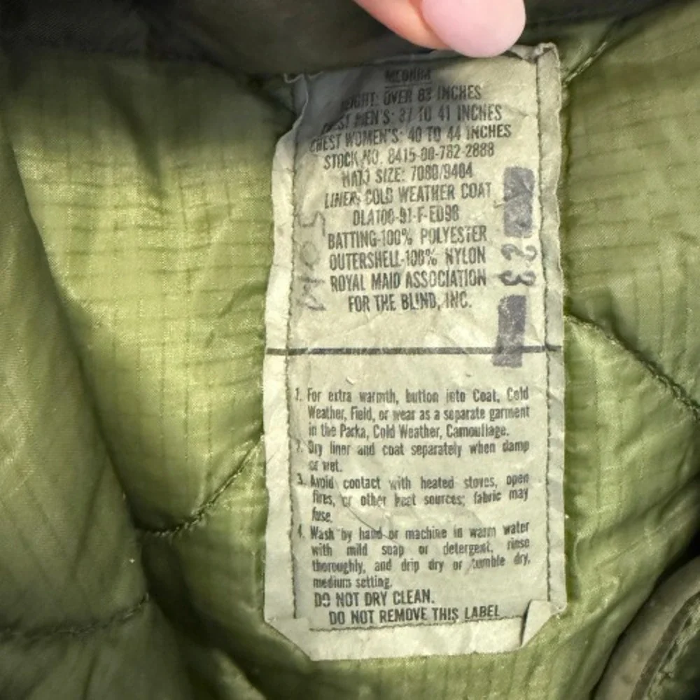 USGI‎ M65 Field Jacket Woodland Camo Prepper Vintage Liner Hood Mens M